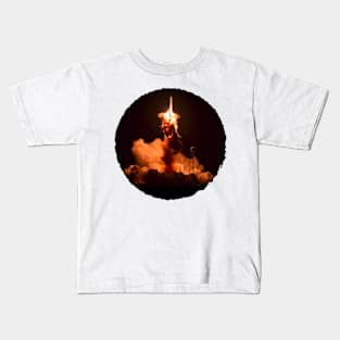 Rocket Scribble Circle Frame Kids T-Shirt